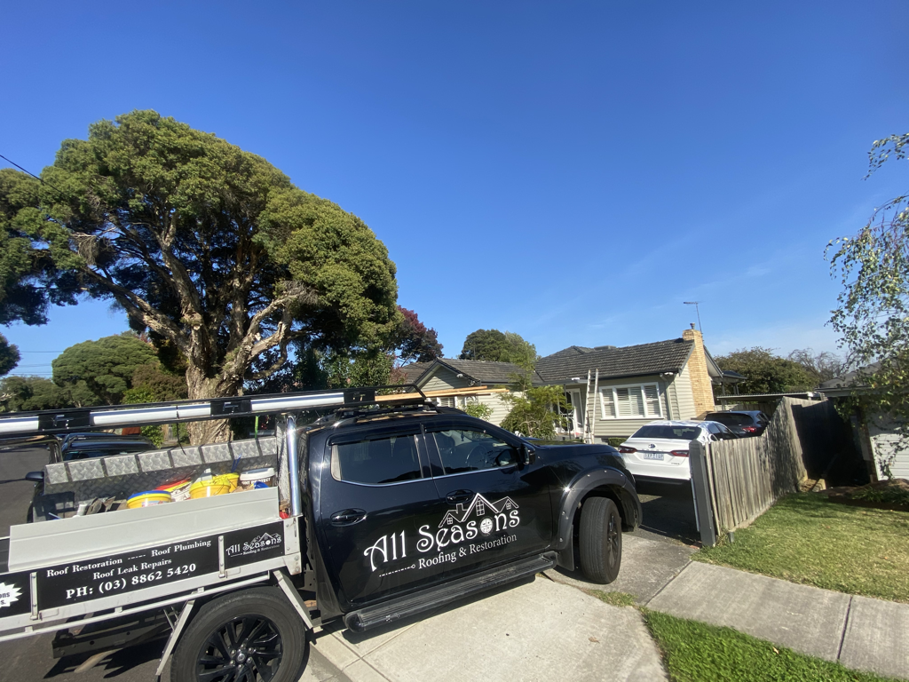 This so a photo of our roof restoration services being carried out by our expert staff on this Melbourne property 